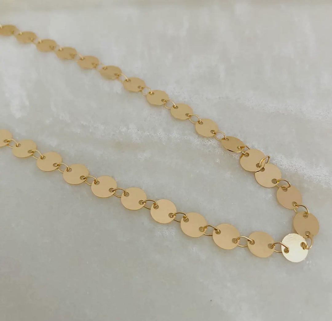 Gold Filled Disc Necklace