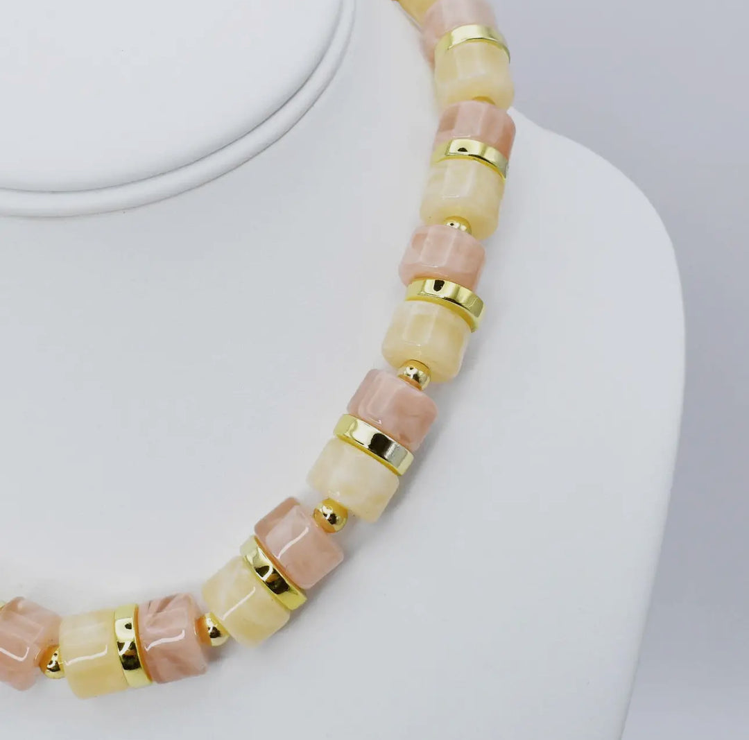 Chic Nude Beaded Necklace