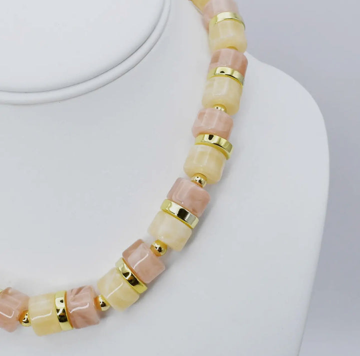 Chic Nude Beaded Necklace