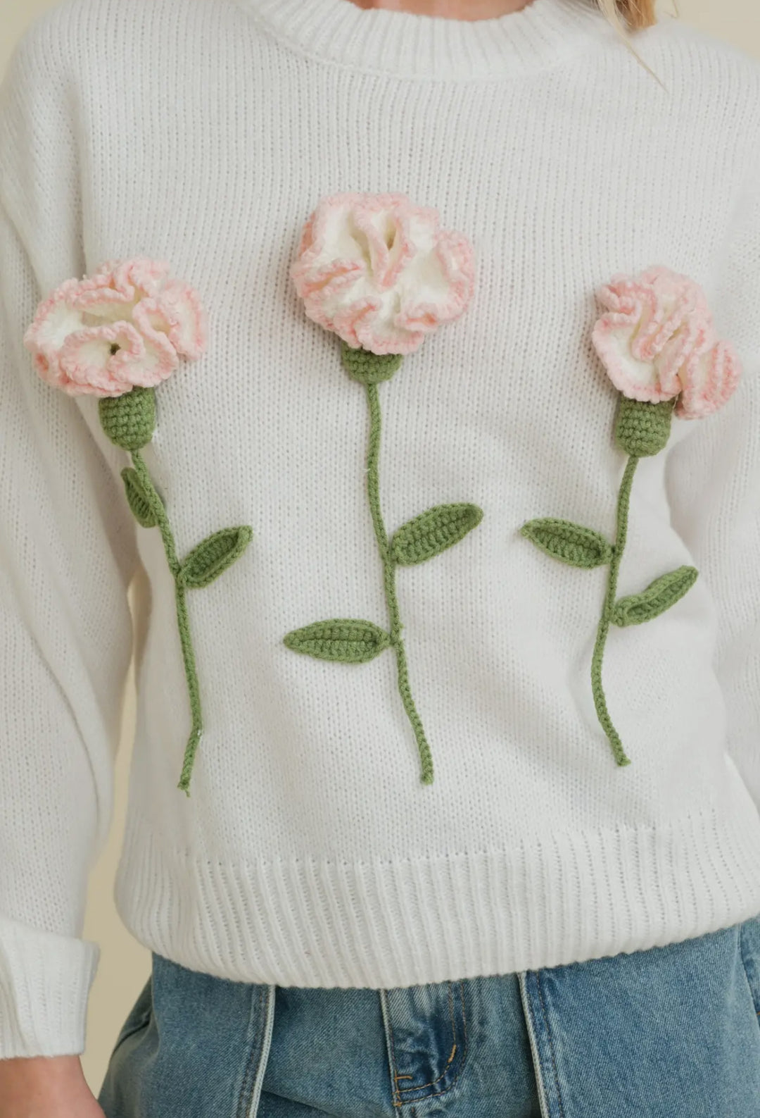 3D Flower Knit Sweater