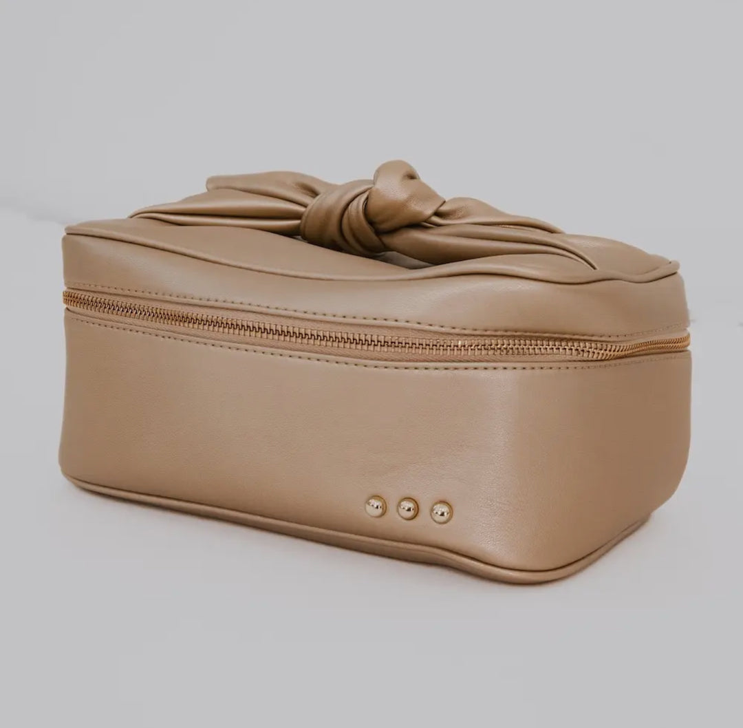 Gold Bow Madelyn Makeup Bag