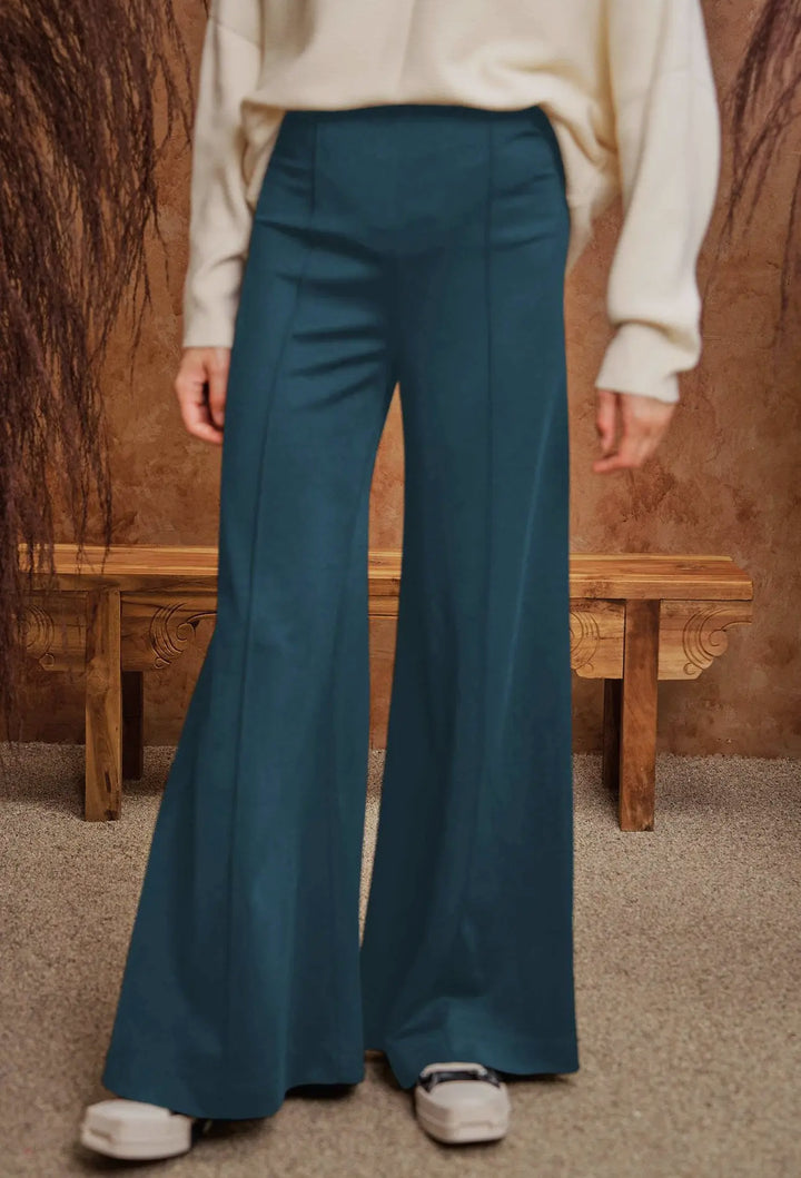 Wide Leg Teal Pull on Pant