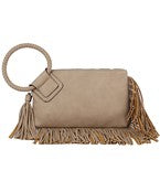 Fringe Trim Ring Handle Clutch