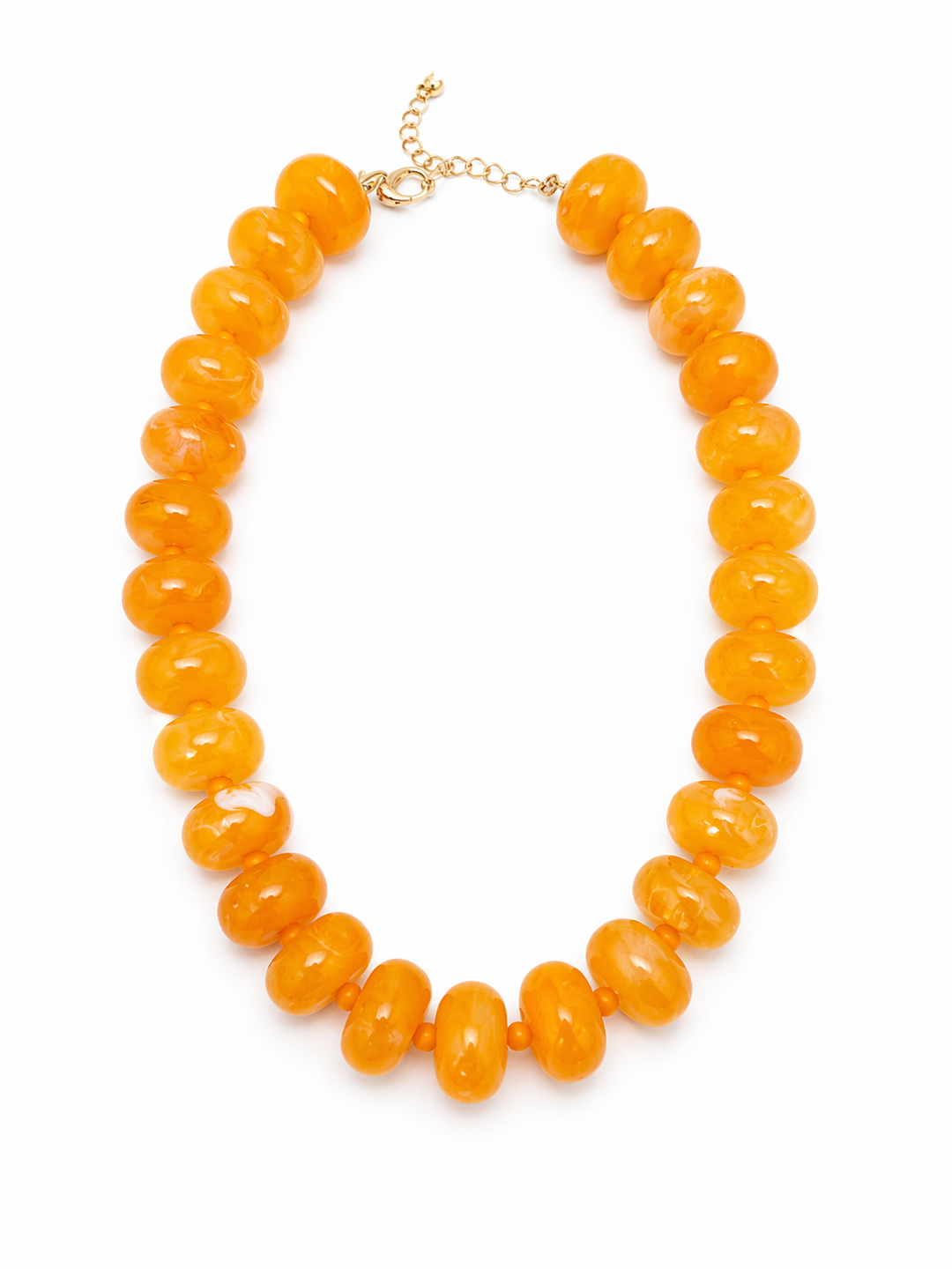 Rondelle Bead Necklace Tangerine