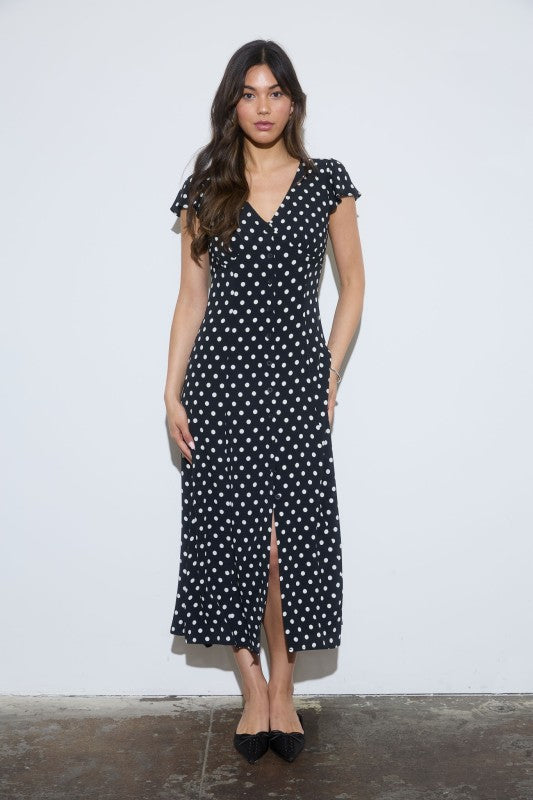 The Polkadot Button Down Dress