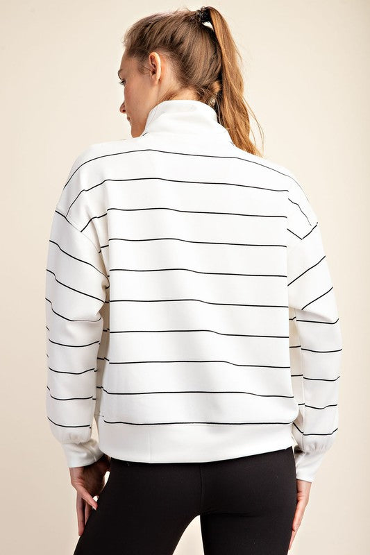 Modal Stripe Quarter Zip