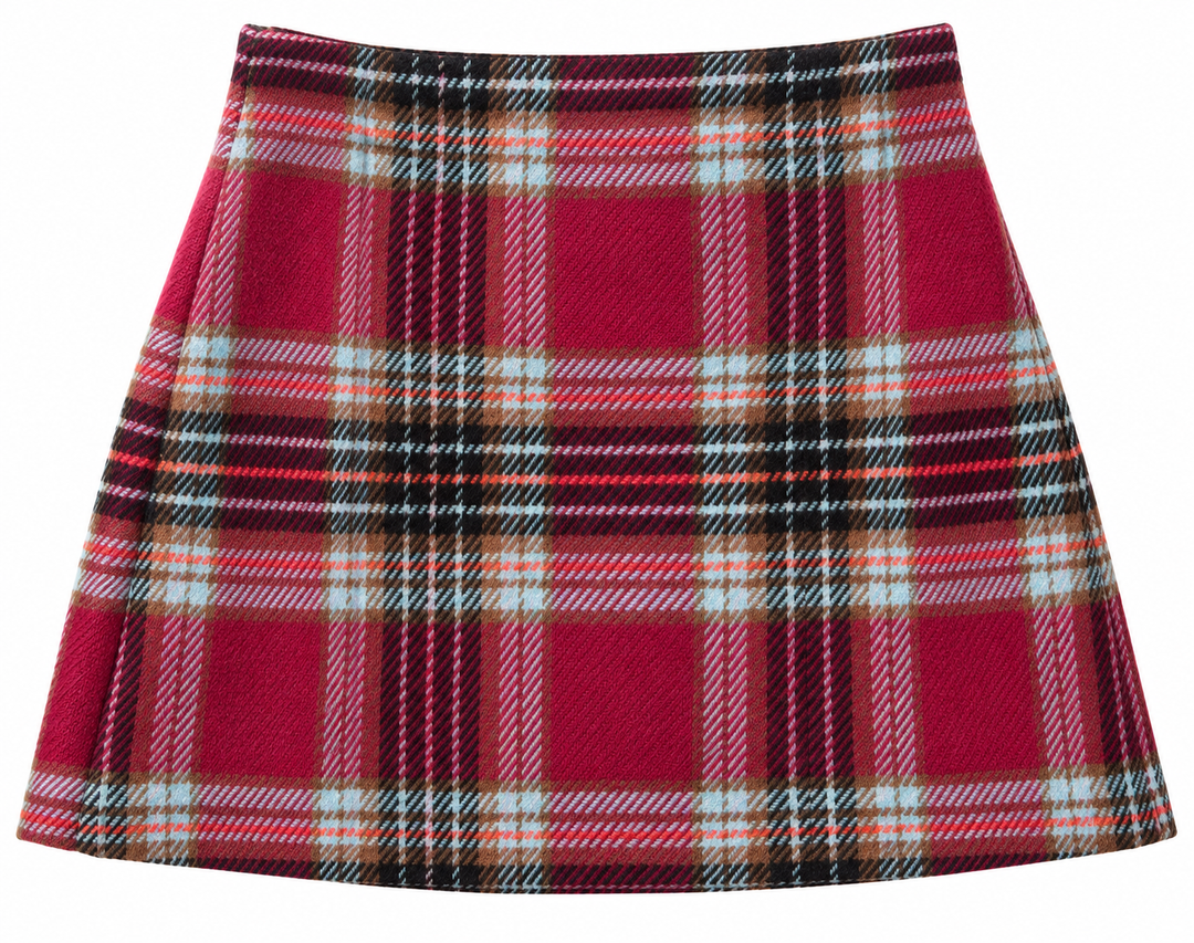 The Berry Sweet Plaid Mini Skirt