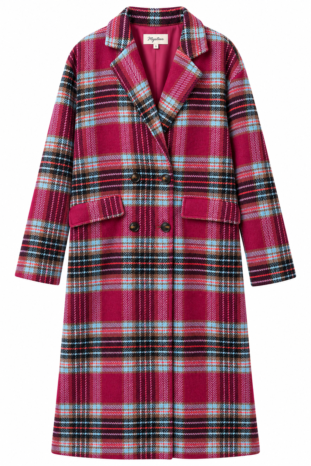 The Berry Sweet Plaid Statement Coat