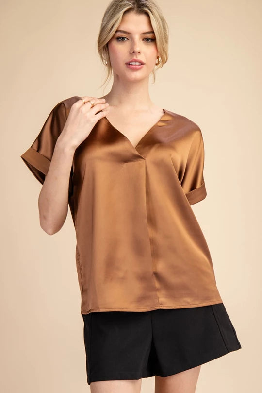 The Satin V- Neck