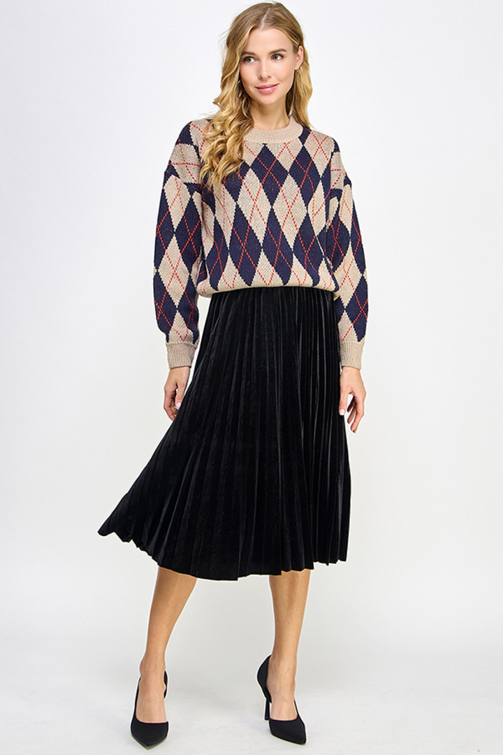 The Velvet Pleat Skirt