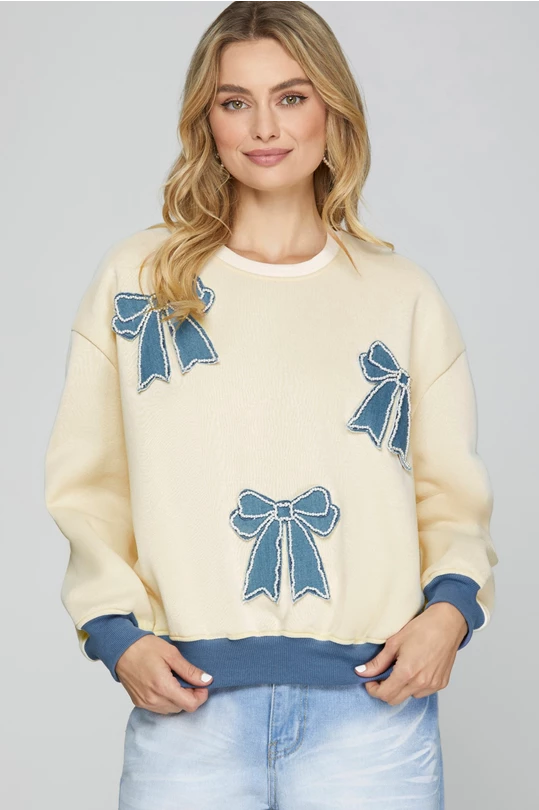 The Appliqué Bow Sweater