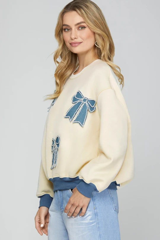 The Appliqué Bow Sweater