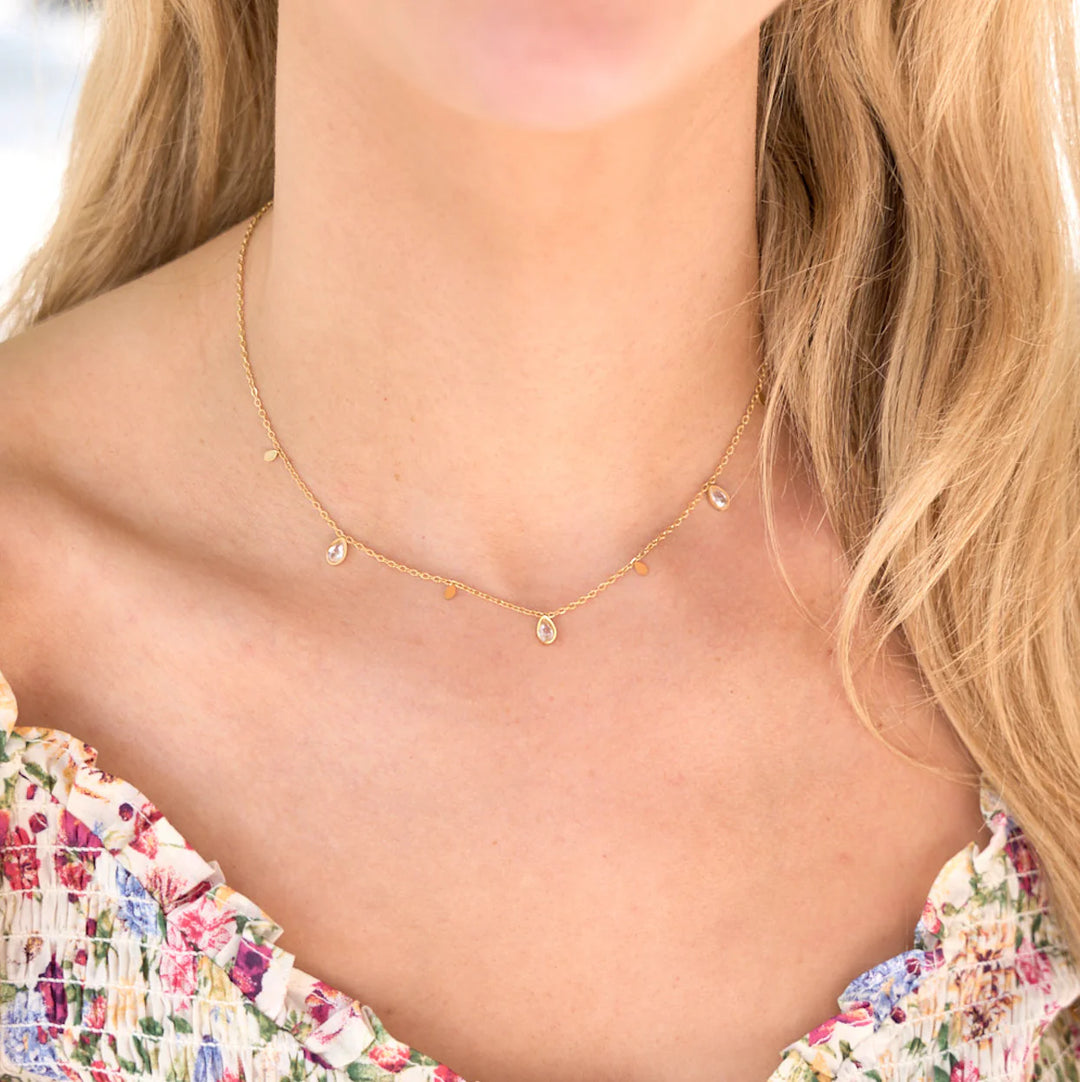 Nikki Smith Kate Crystal Teardrop Necklace