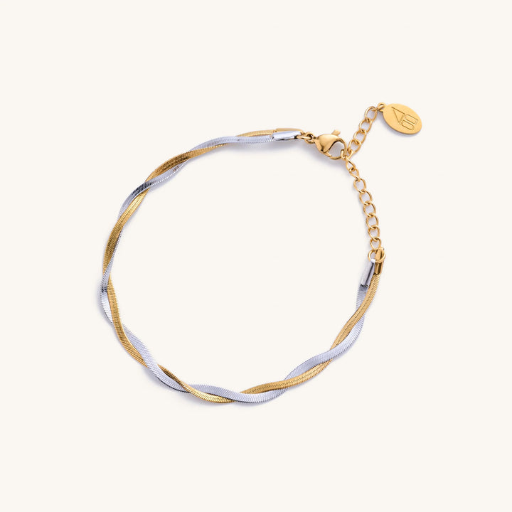 Nikki Smith Mixed Metal Herringbone Bracelet