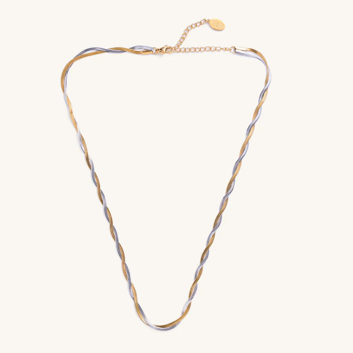Nikki Smith Mixed Metal Herringbone Necklace
