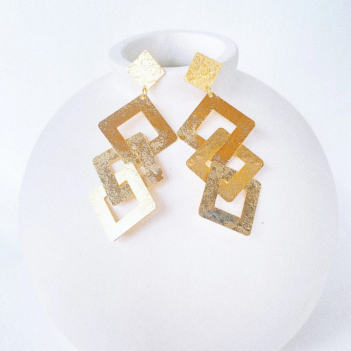 Gold Triad Earrings