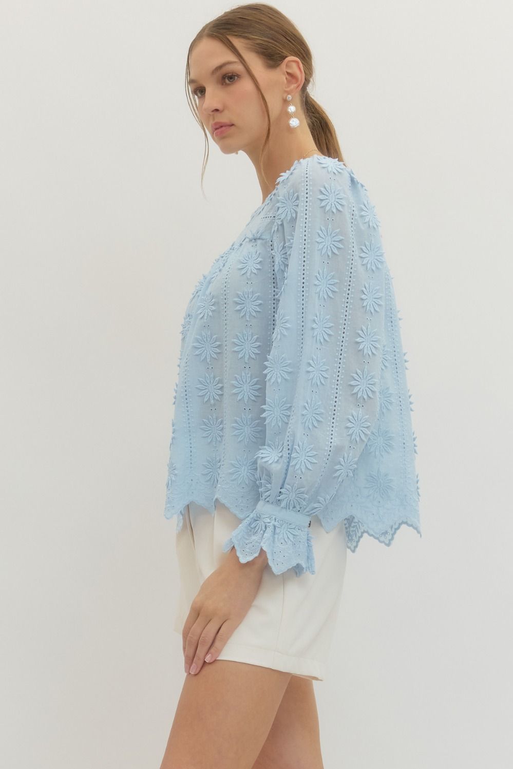 The Bluebell Eyelet Top