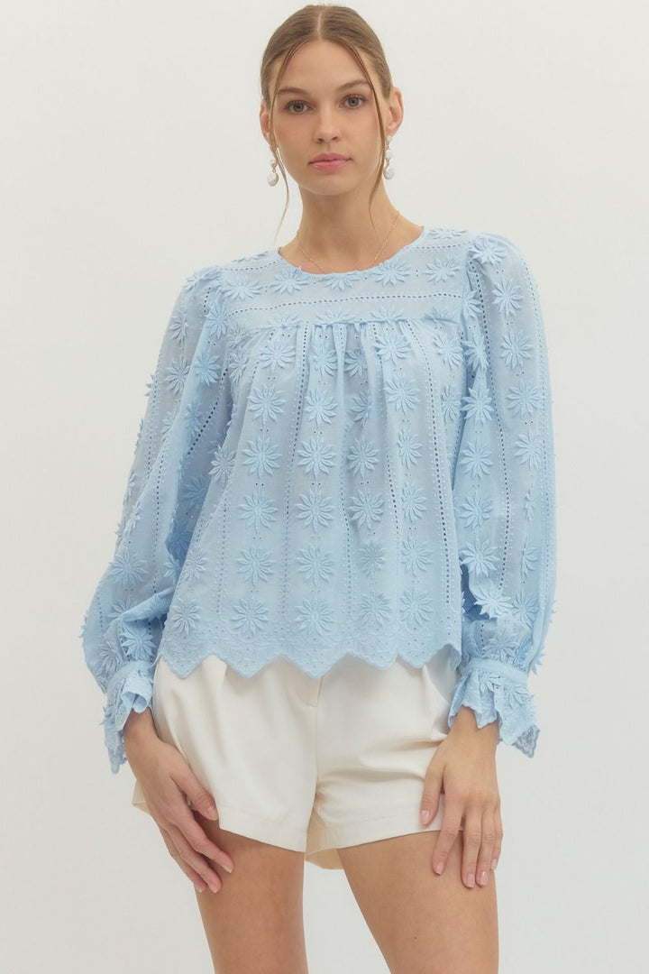 The Bluebell Eyelet Top