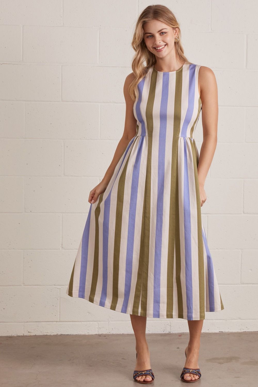 The Olive Stripe Dress
