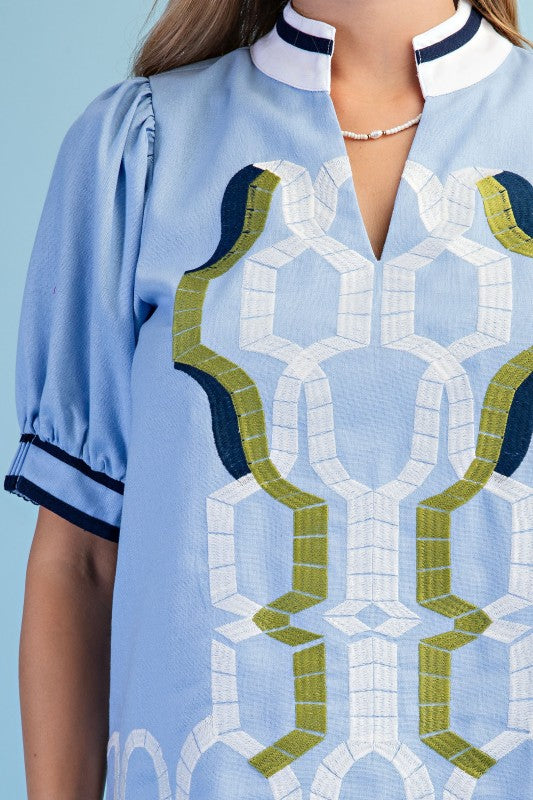 Blue Haven Embroidered Top