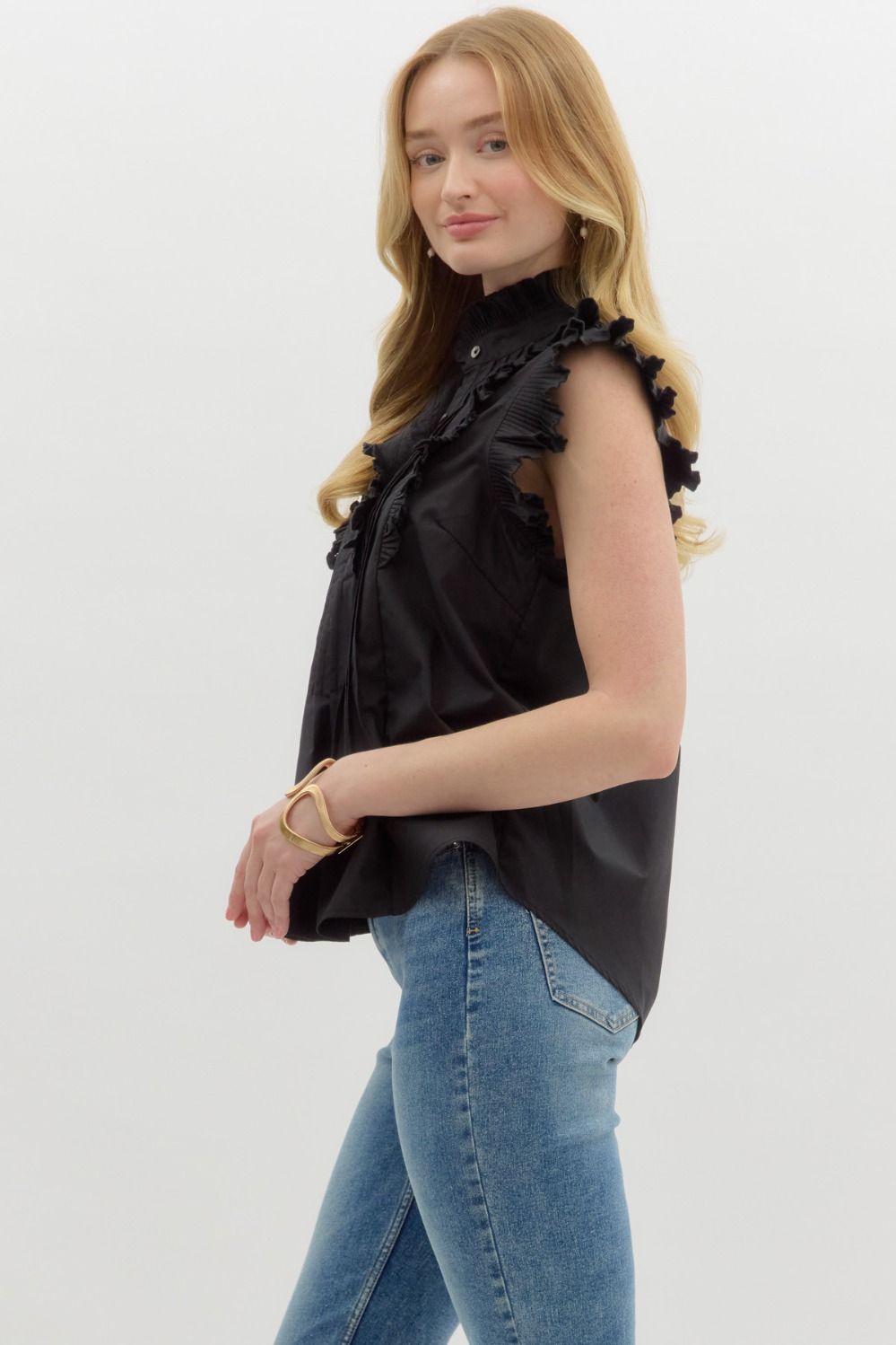 The Ruffle Black Blouse