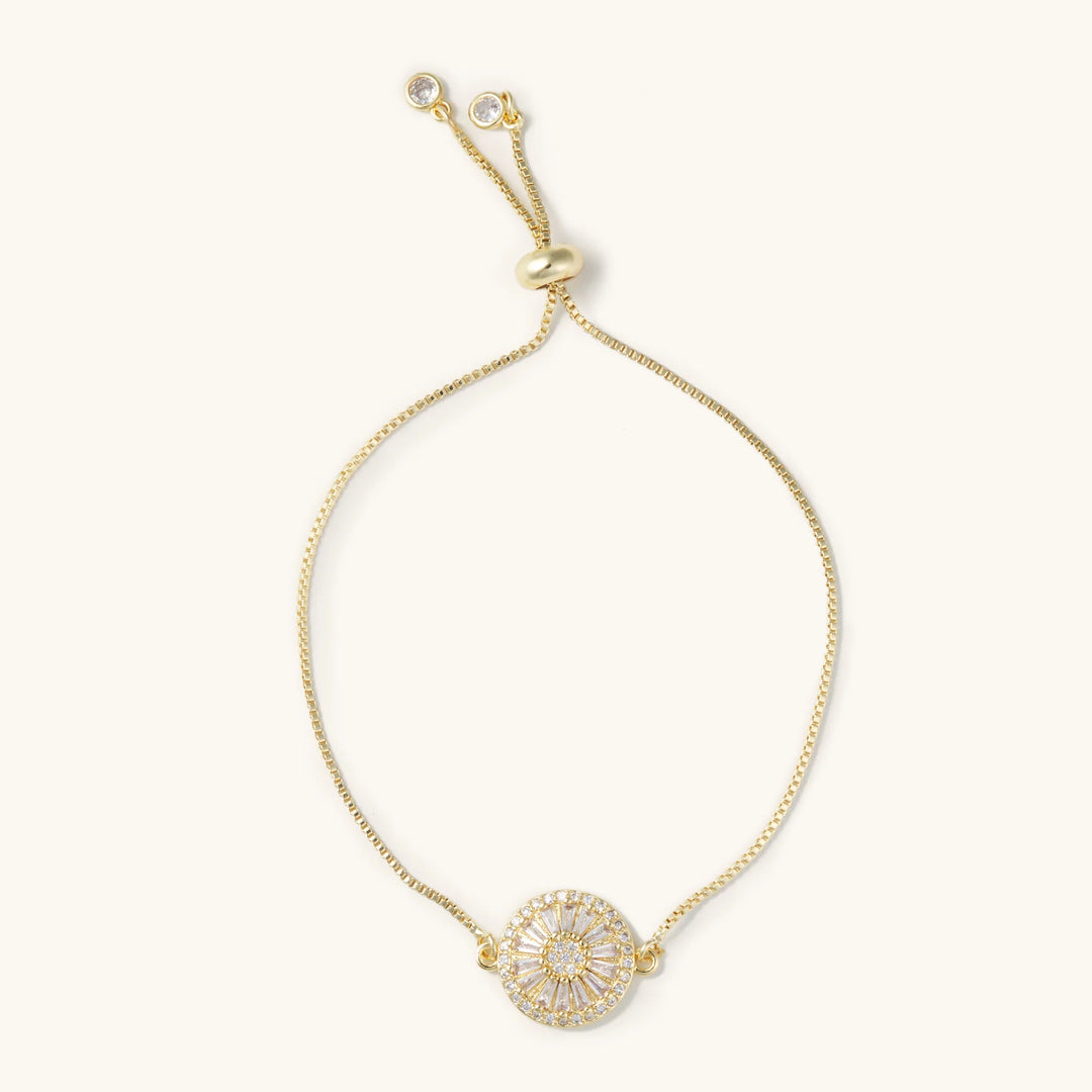 Antique Gold Crystal Slider Bracelet