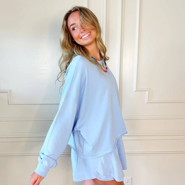 Powder Blue Crop Sweater