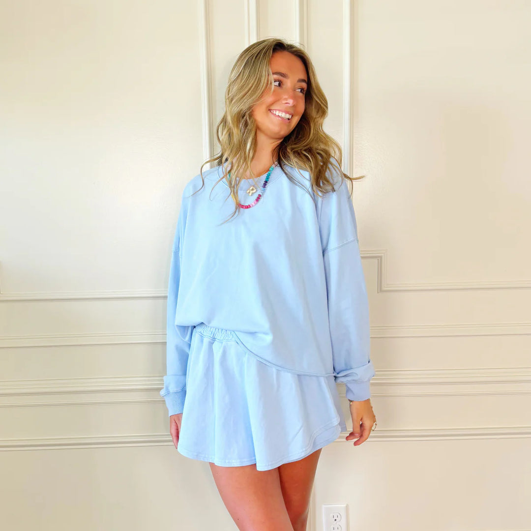 Powder Blue Crop Sweater