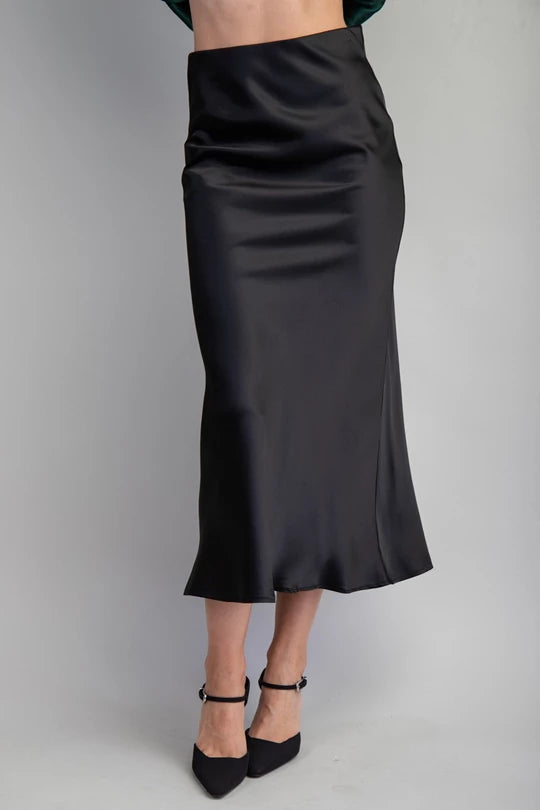 The Satin Midi Skirt