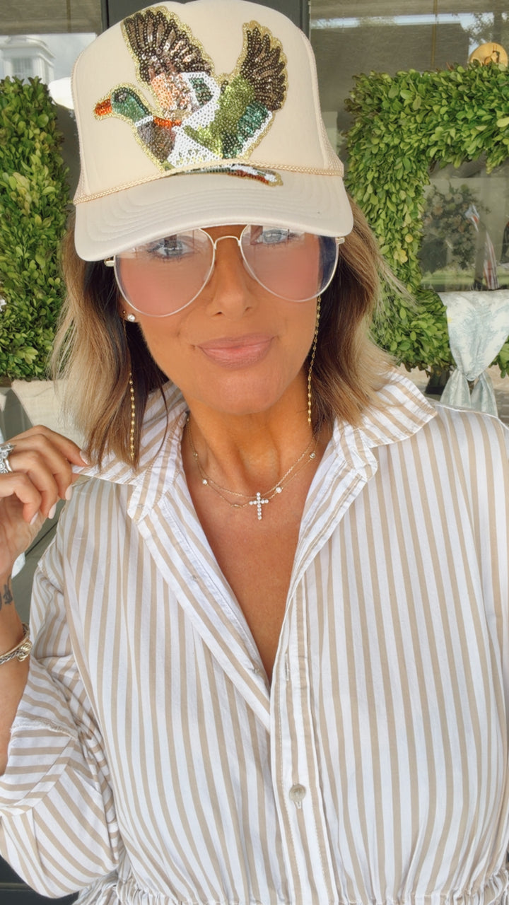 Mallard Sequin Trucker Hat