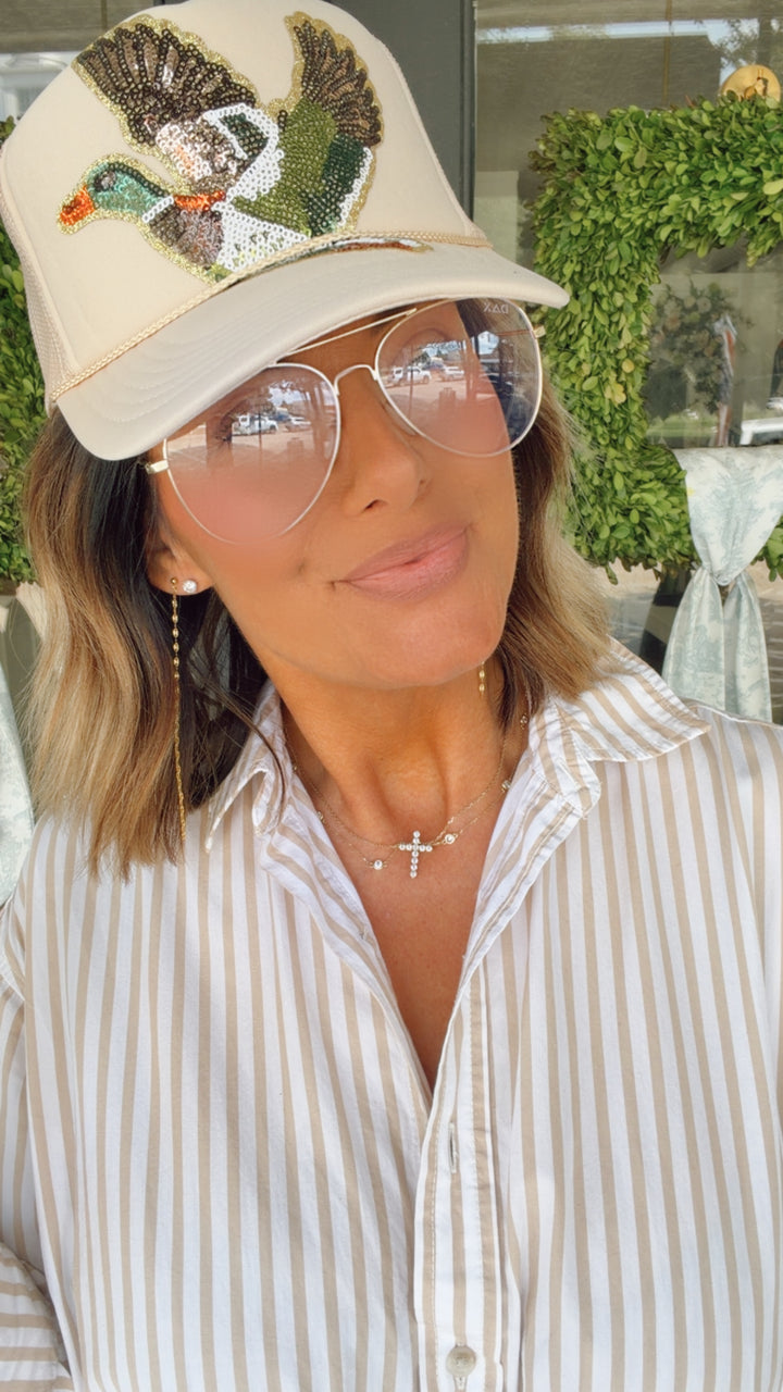 Mallard Sequin Trucker Hat