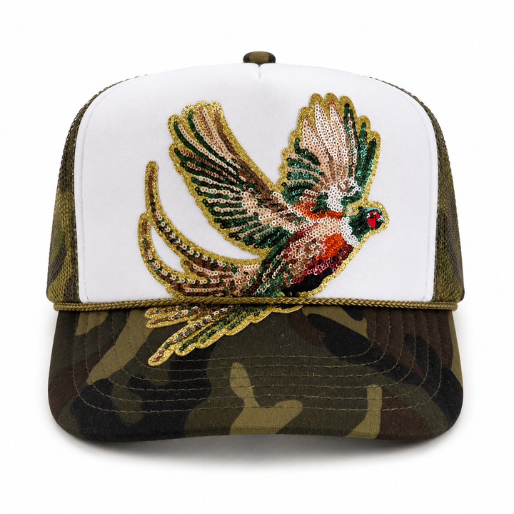 Fly Girl Sequin Pheasant Trucker/Camo