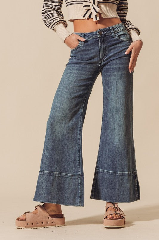 The Wide Leg Stretch Flare Denim