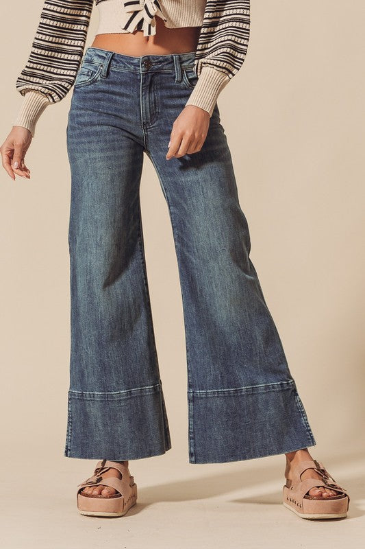 The Wide Leg Stretch Flare Denim