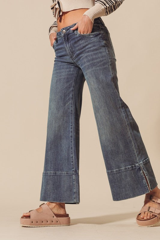 The Wide Leg Stretch Flare Denim