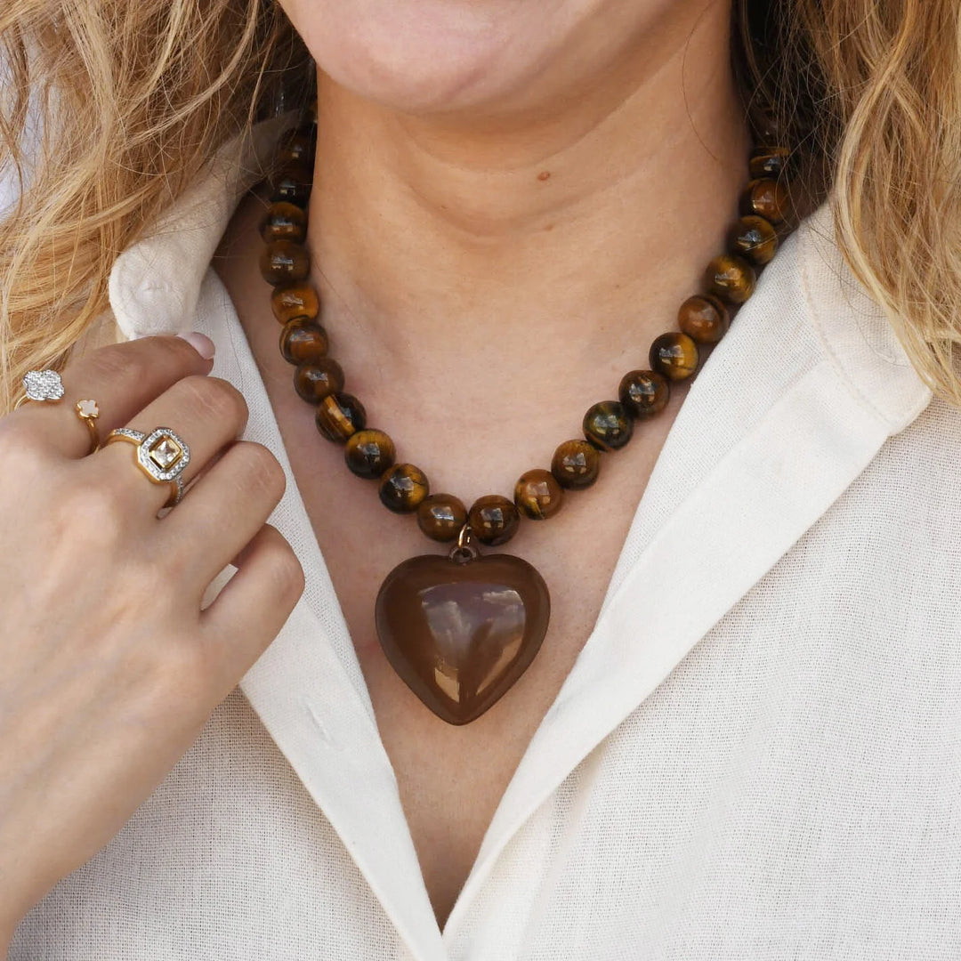 Janel Tiger Eye Brown Necklace