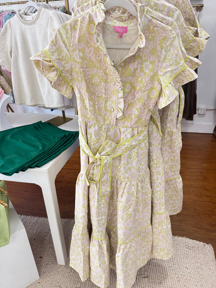 Blushing Meadow Jacquard Maxi Dress