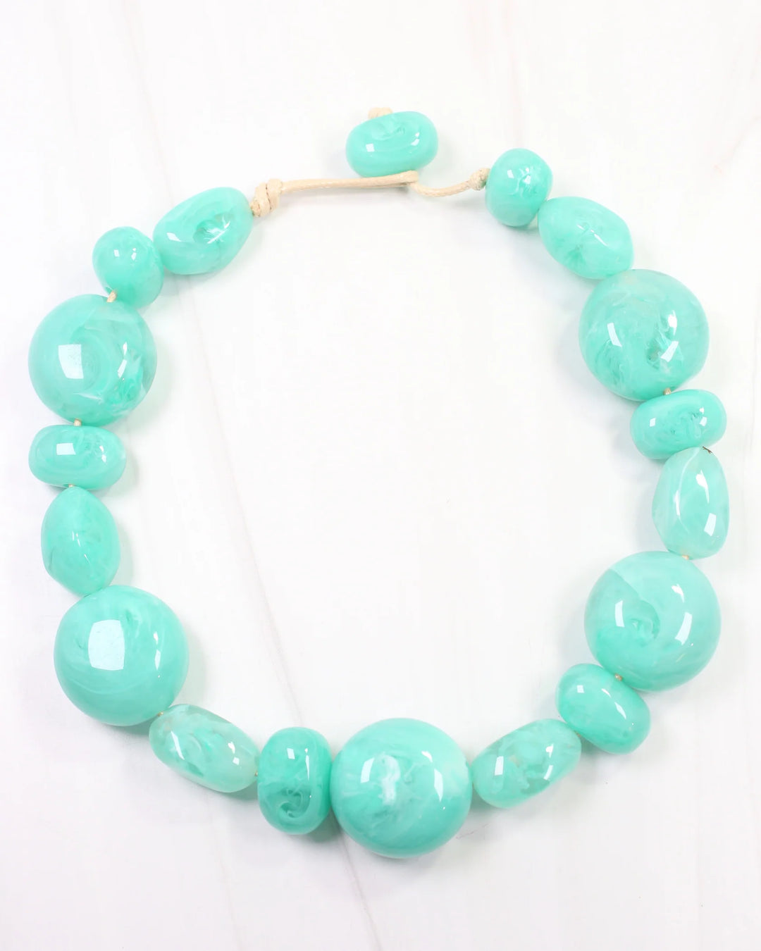 Ticonderoga Chunky Marble Necklace Aqua