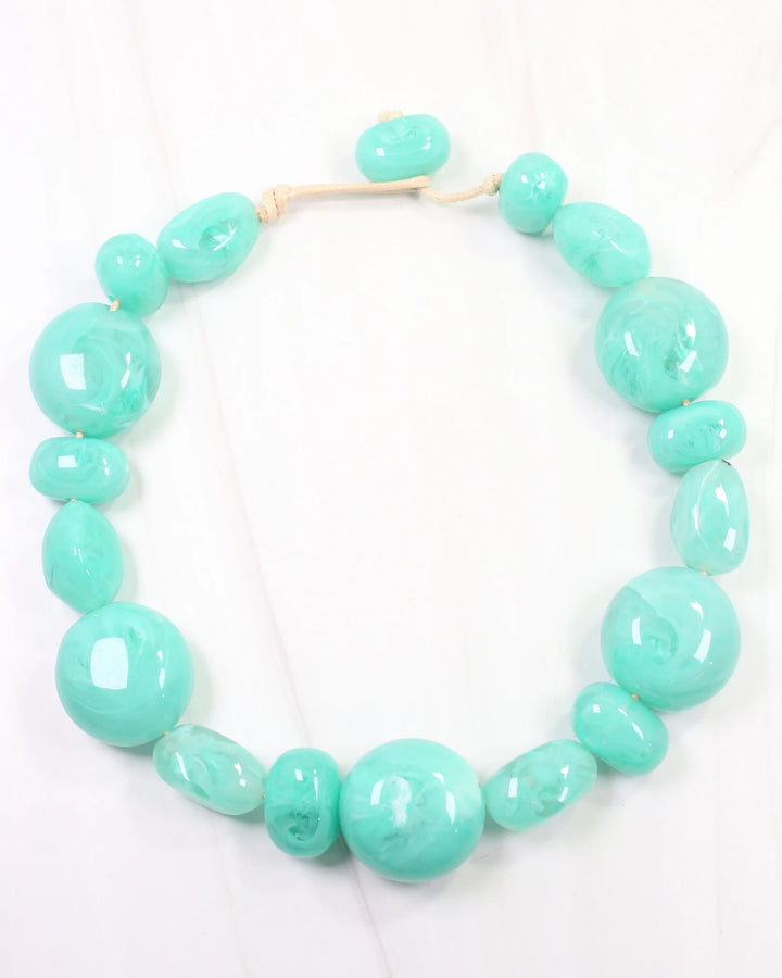 Ticonderoga Chunky Marble Necklace Aqua