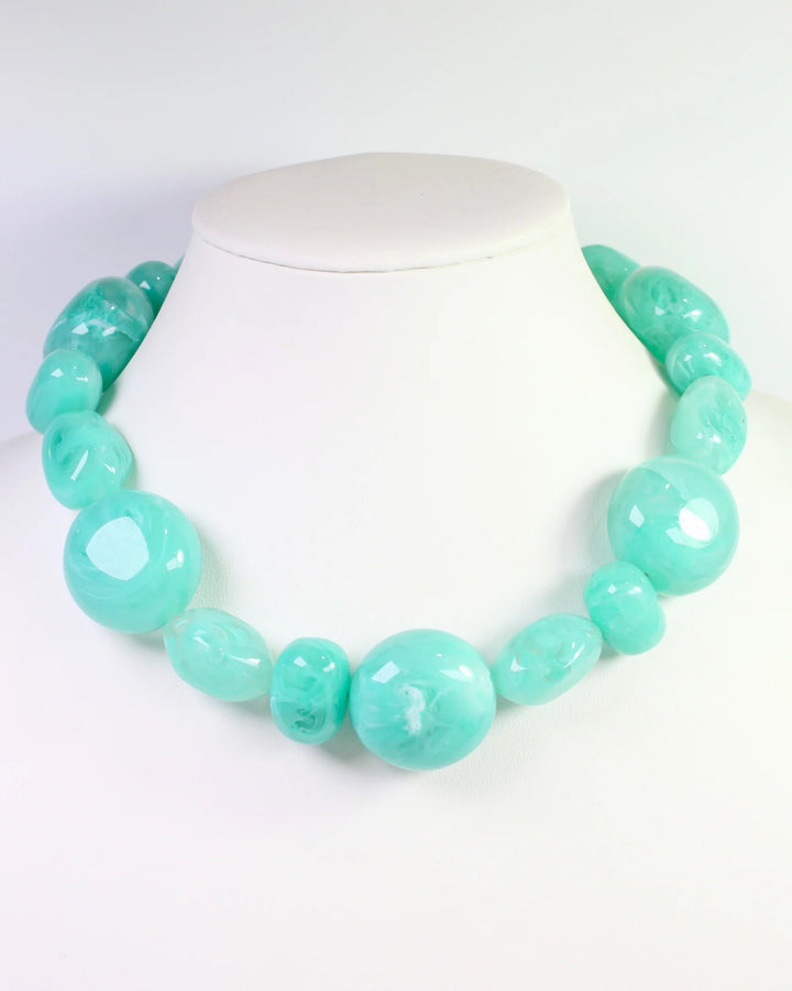 Ticonderoga Chunky Marble Necklace Aqua