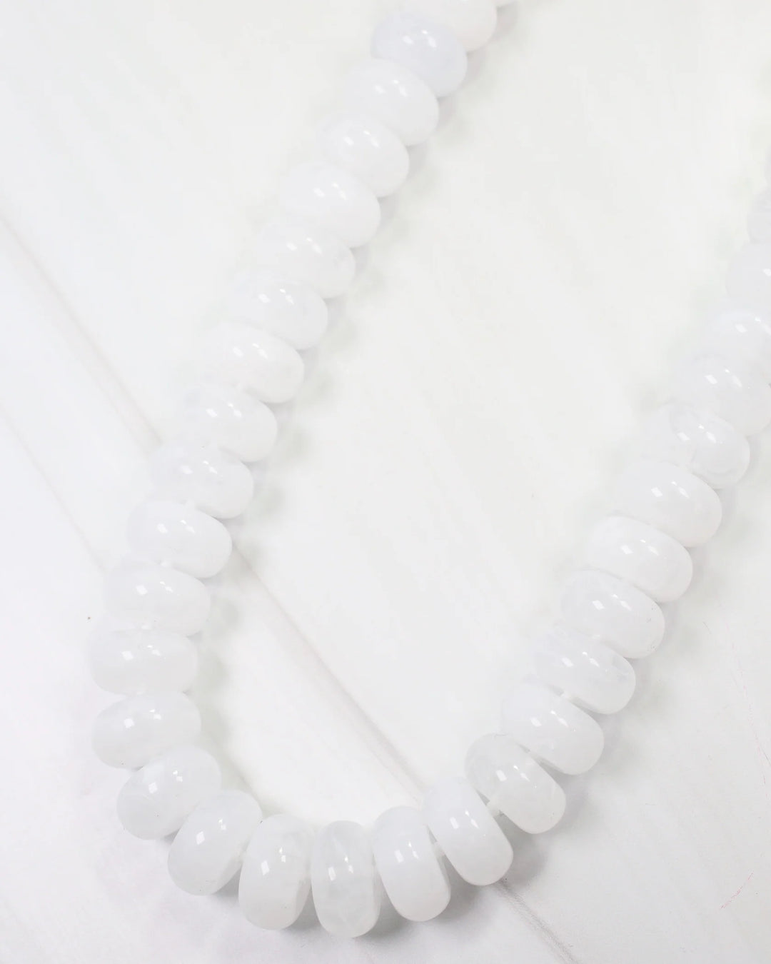 Pipestone Marble Beaded Necklace White