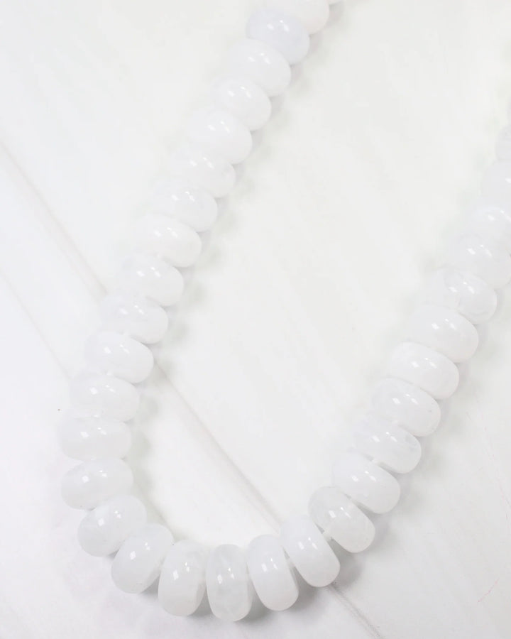 Pipestone Marble Beaded Necklace White