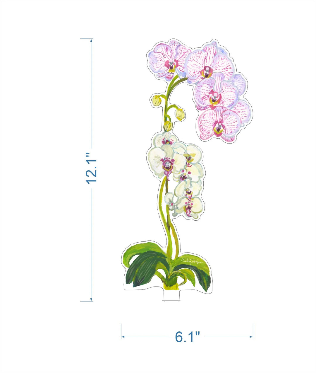 Pink Stripe Orchid Acrylic Floral/Stand Sold Separately