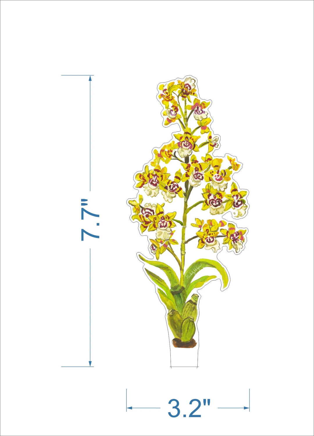Yellow King Orchid Acrylic Floral/stand sold Separately