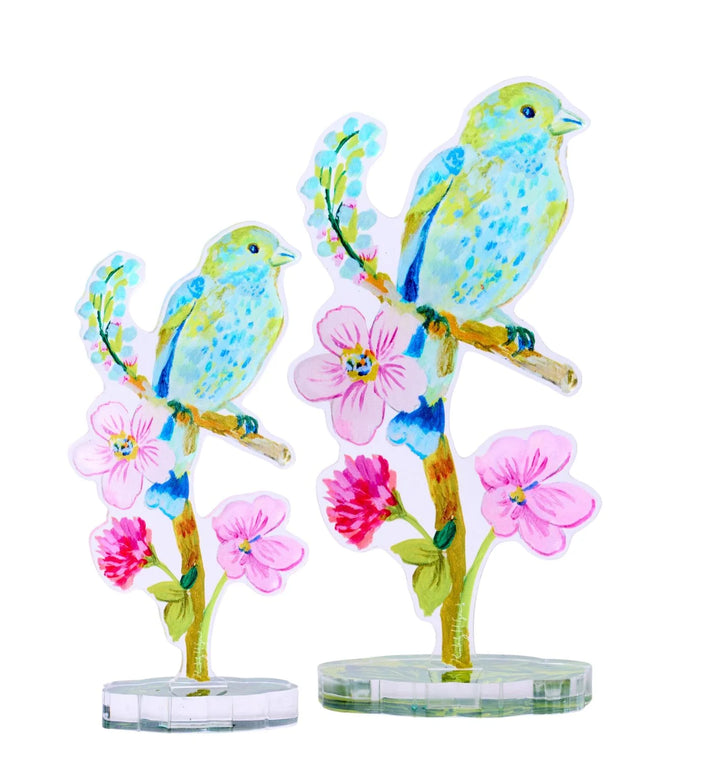 Indigo Bunting with Clover Acrylic Floral/Stand Sold Separately