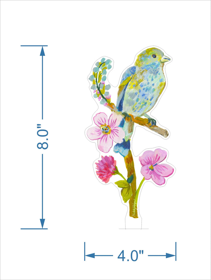 Indigo Bunting with Clover Acrylic Floral/Stand Sold Separately