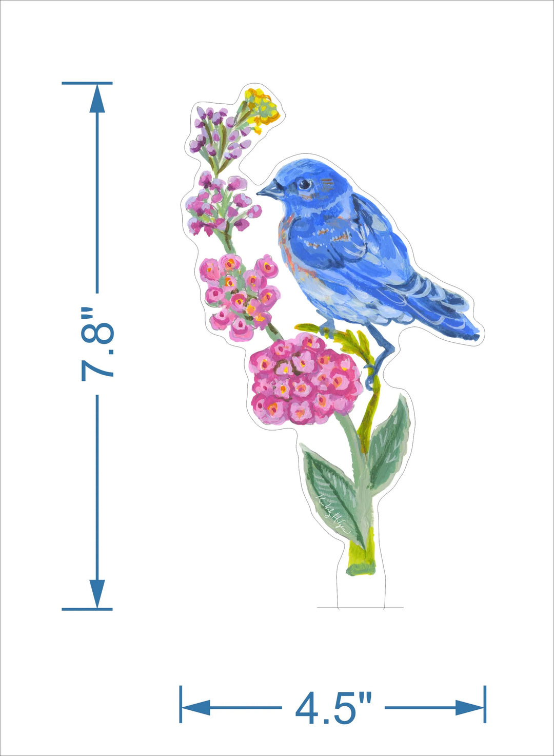 Bluebird of Happiness Acrylic Floral/stand sold Separately
