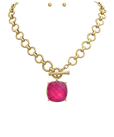 25mm Cushion Cut Pendant Necklace