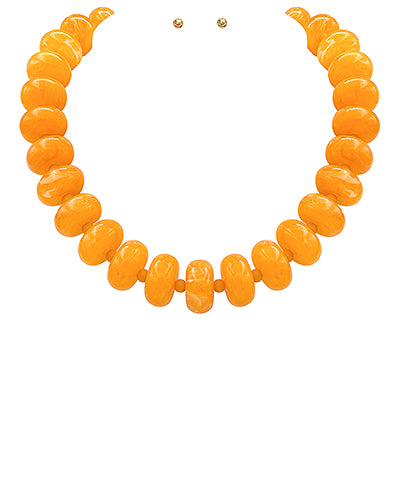 The Rondelle Bead Necklace Orange