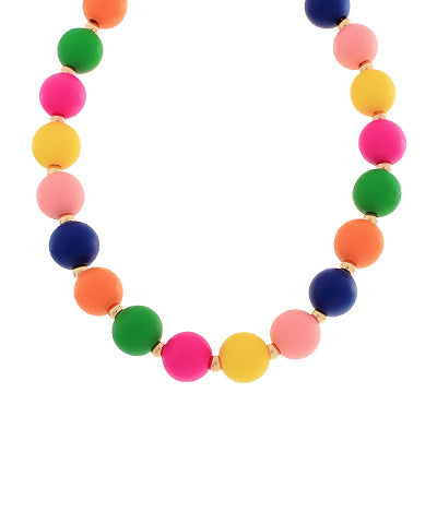 Colorful Wood Bead Necklace